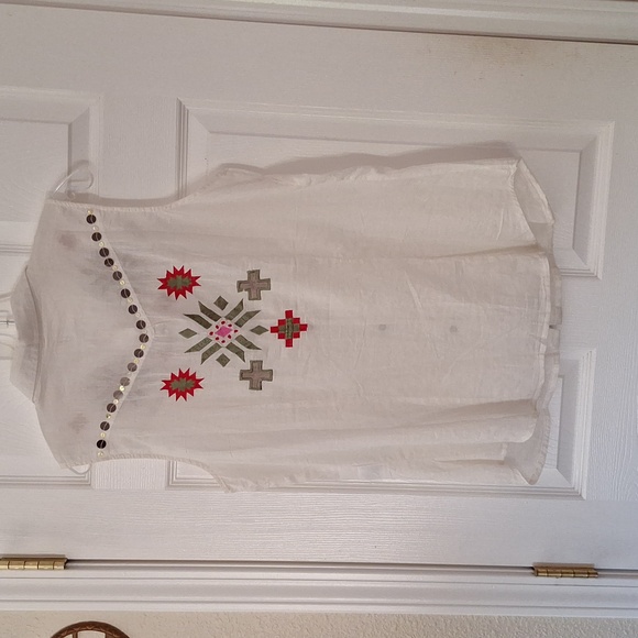 Ladies sleeveless Roper brand sheer cotton shirt size L - Picture 3 of 7